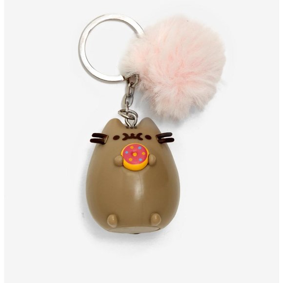 Pusheen Donut Pink Pom Key Chain - Picture 1 of 2